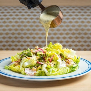 Baby gem salad with mustard tahini dressing π