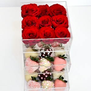 Acrylic Premium Box Red Small