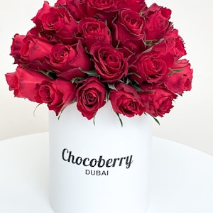 Red Flower Round Box " Valentine"