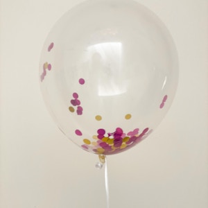 Transparent with Pink & Gold Confetti