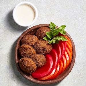 Falafel Served With Vegetable Plate