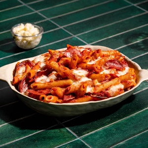Baked Penne with Pepperoni in Red Sauce
